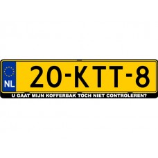 U GAAT MIJN KOFFERBAK TOCH NIET CONTROLEREN?